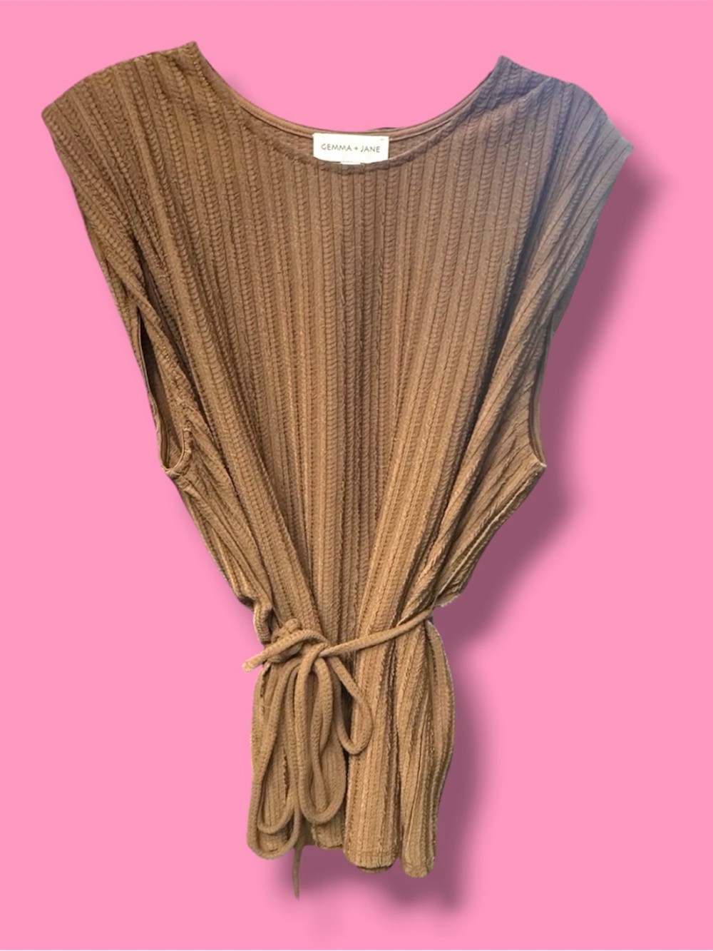 Gemma + Jane Tie-Waist Tee - Camel Brown